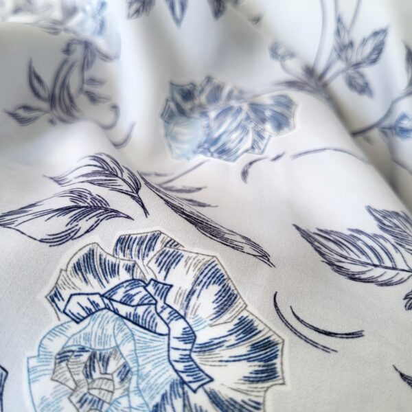 Tencel satiinist tekikott "Blue White Flower" - Image 2