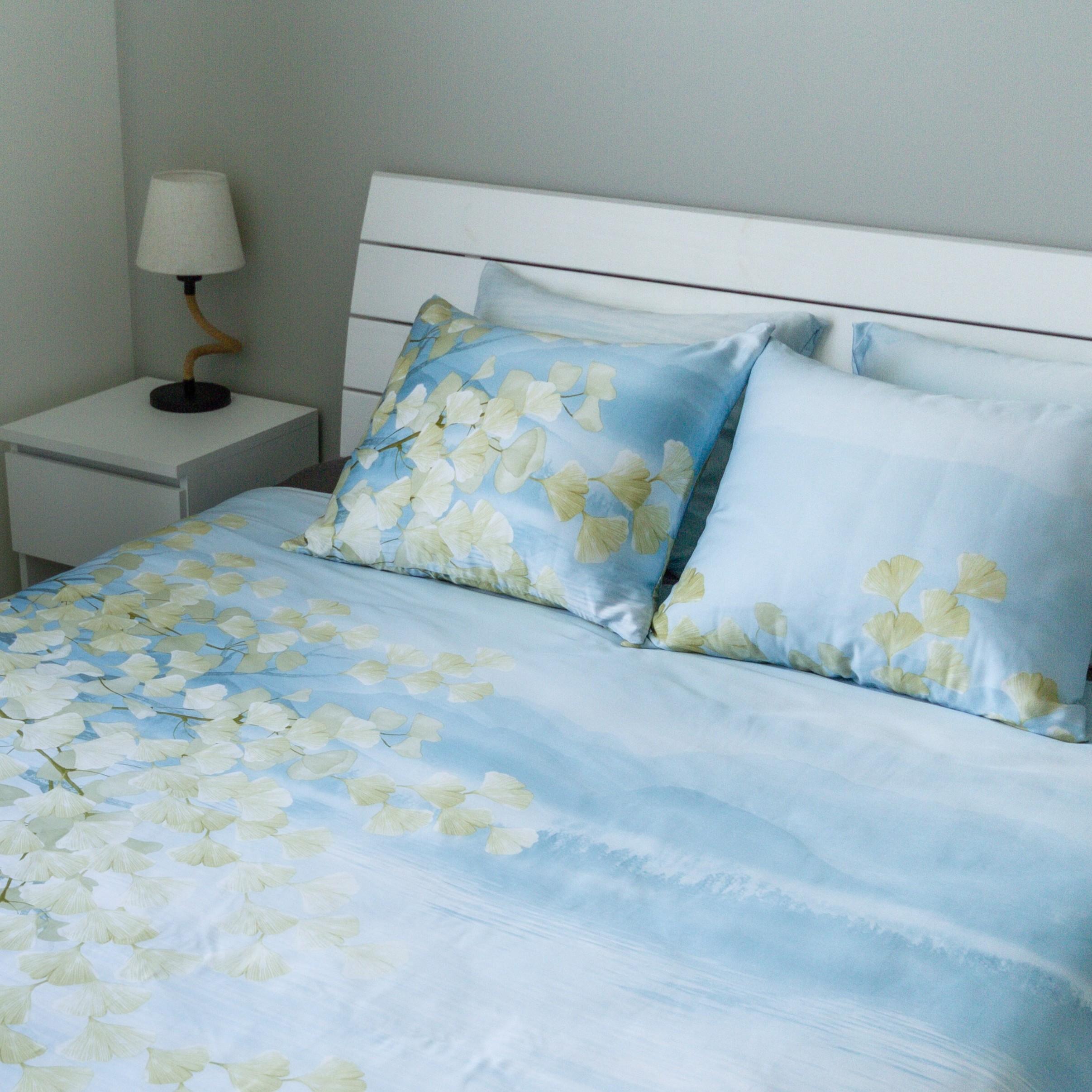 Tencel sateen duvet cover ‘Blue White Flower’ (kopeeri)